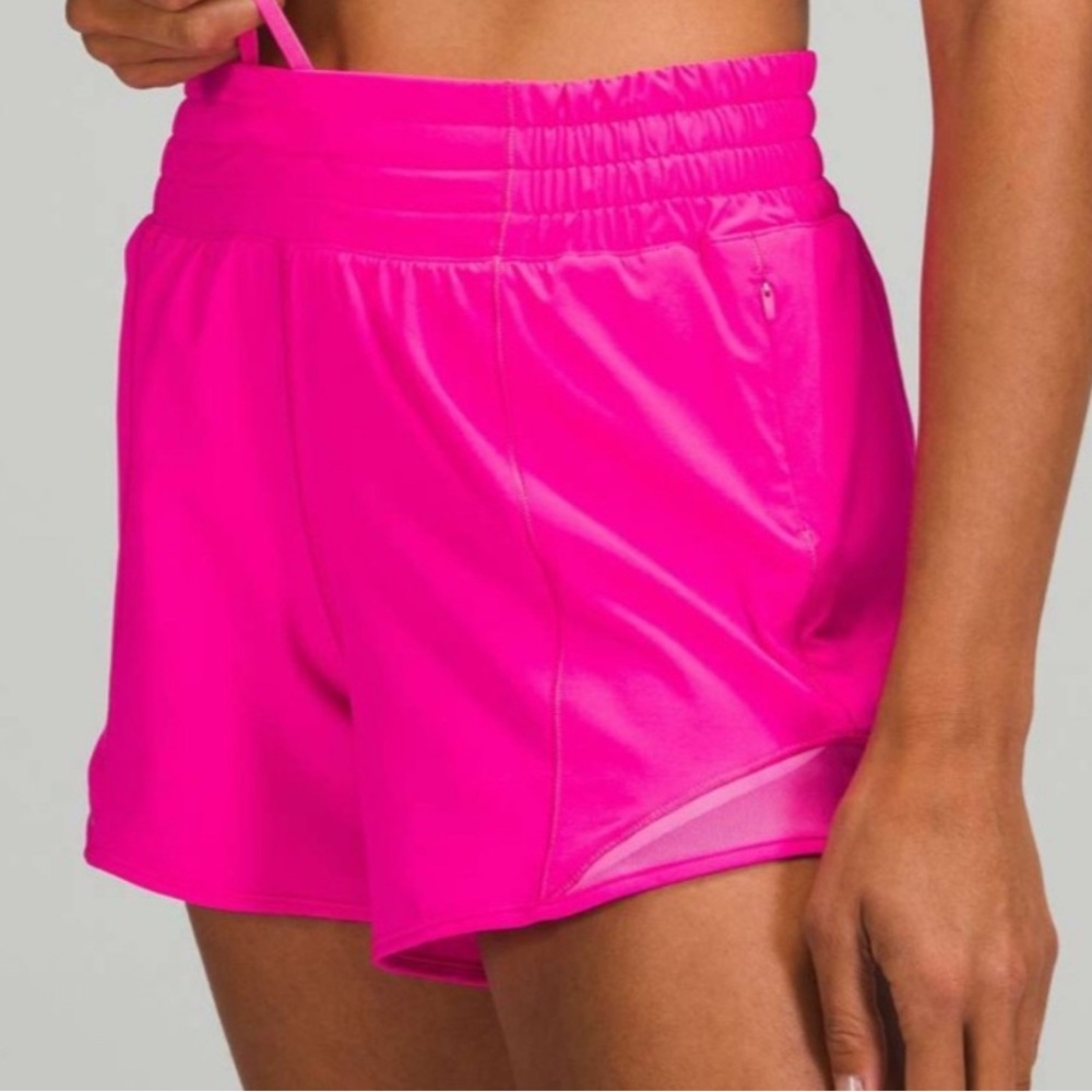 NWT Lululemon Hotty Hot 4" Lined Shorts Sonic Pink Sz 12